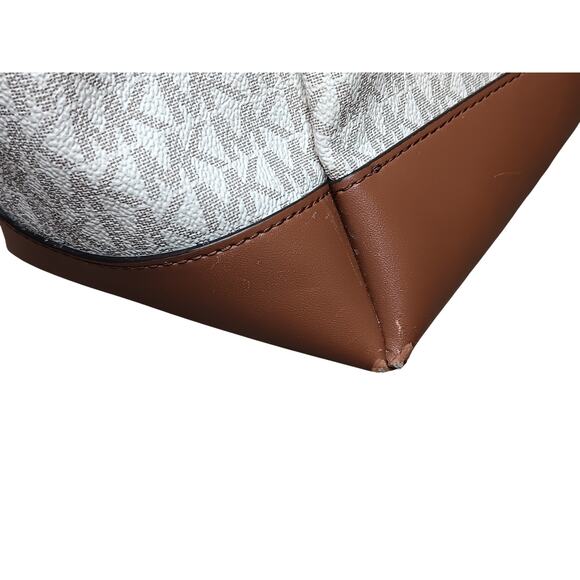 Michael Kors Jet Set Signature Tote Brown MK Logo Shoulder Bag - Picture 9 of 16